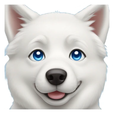 white husky with blue eyes  sticker
