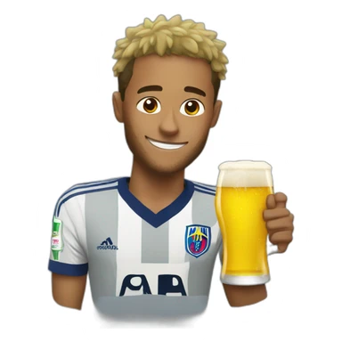 neymar with a beer sticker
