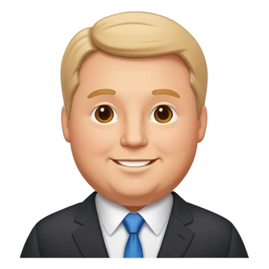 highly detailed happy plump white man in business suit, refined features, realistic proportions sticker