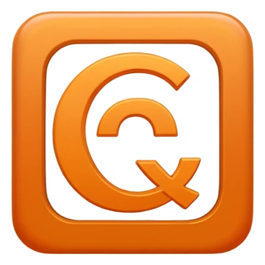 make me an emoji of a orange square with a white E in the center large E must have times new roman font sticker