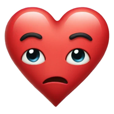heart with a weird face sticker