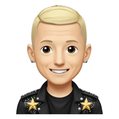 Chester Bennington with blonde hair, black sequin tour outfit  sticker