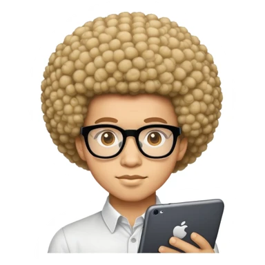 light skin nerd with afro sticker