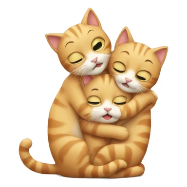 three cats hugging sticker