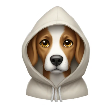 Dog wearing a hodie sticker