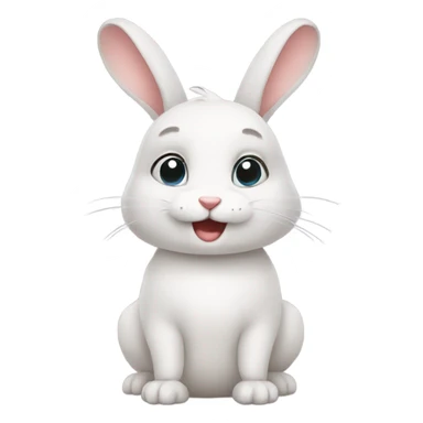 Tender rabbit with emotion sticker