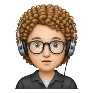 headphone and spectacles, curly sticker
