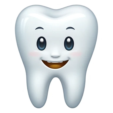 white tooth shows like sticker