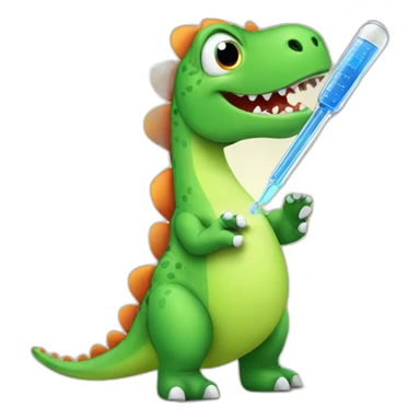 fever dinosaur with thermometer sticker