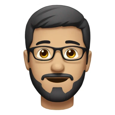 Guy with short black hair and glasses and goatee beard and brown eyes  sticker