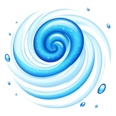 Cool blue air flowing, refreshing breeze with blue particles sticker