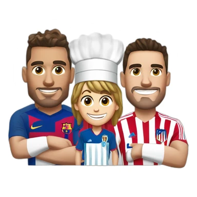 Griezmann Ronaldo And Messi cooking sticker