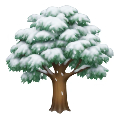 Snow falling on tree sticker