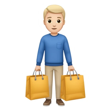 a white man with clothing shopping bag sticker
