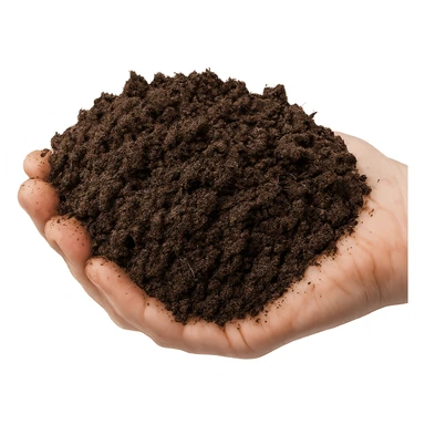 Сгенерируй большую горсть земли на пнг фоне без фона, настоящую sticker