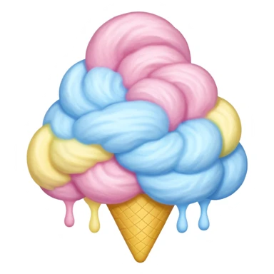 Cotton Candy, Rainbow Cotton Candy – mixed pastel layers of pink, yellow, and blue. sticker