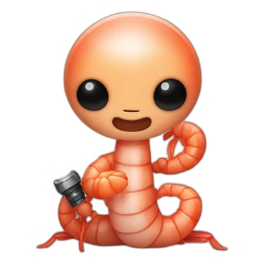 Shrimp holding lightsaber sticker
