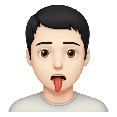 A black hair, brown eyed man choking himself sticker