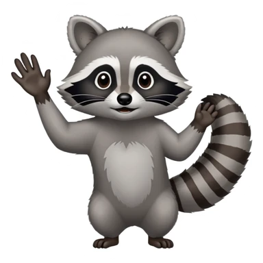 raccoon hand and arm reaching, no raccoon body sticker