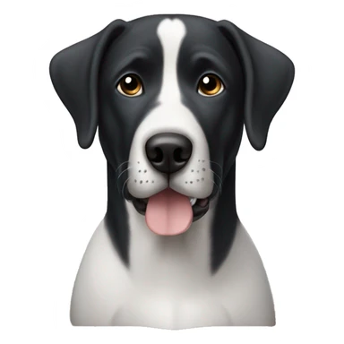 Black Large dog with white baldness sticker