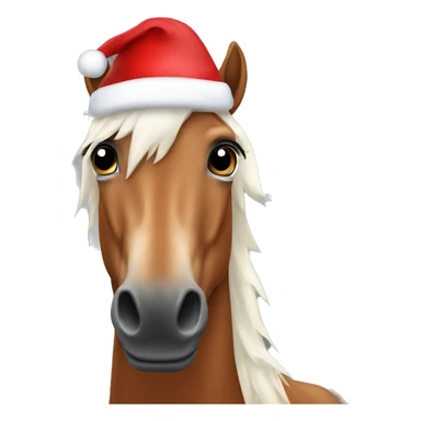 horse with Christmas hat sticker