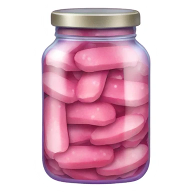 Jar of pink pickles with glitter  sticker