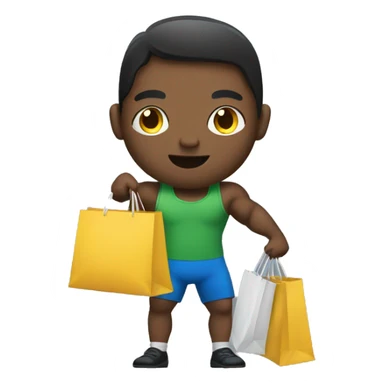 weightlifter holding shopping bags sticker