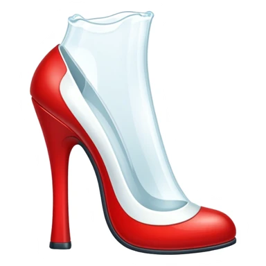 a full red heel with a white liquid inside heel sticker