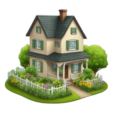 home with garden sticker