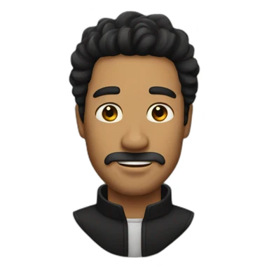 a man with black crown hair sticker