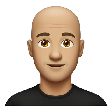 male portrait in black shirt bald head sticker