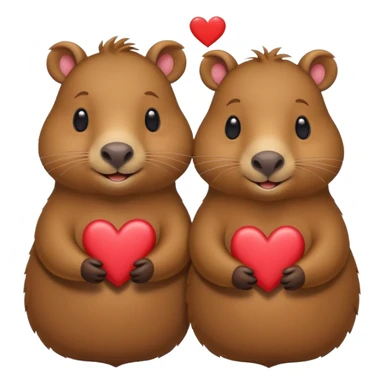 Capibaras amorosos con corazones sticker