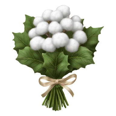 Realistic cristmas bouquet with Cotton sticker