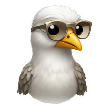 A bird wearing in pearl sunglasses sticker