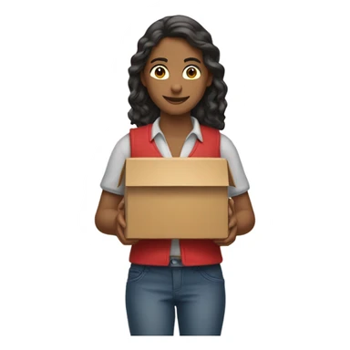 Katia red vest brings box to car sticker