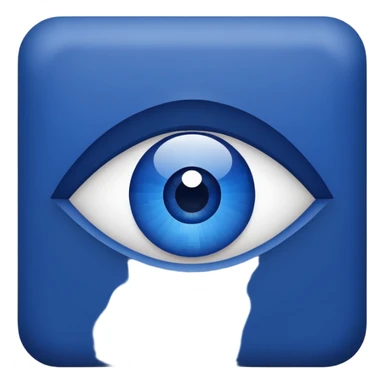 eye symbol, dark blue, minimal, pixel style sticker