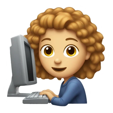 hazelnut-haired girl on a computer sticker