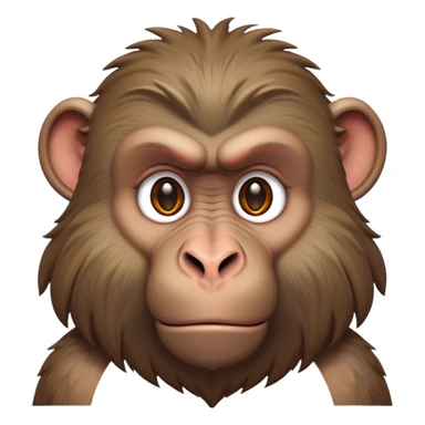 Cinematic Noble Baboon Portrait Emoji, Poised and regal, with a robust, muscular build and a richly textured Fur of earthy browns, deep-set soulful eyes with a mischievous glint, Simplified yet sharp and sophisticated features, highly detailed, glowing with a warm, dignified glow, high shine, intelligent and bold, stylized with an air of untamed urban majesty, focused and attentive, soft glowing outline, capturing the essence of a watchful and confident primate, so majestic it feels as though it could stride out of the screen with effortless authority! sticker
