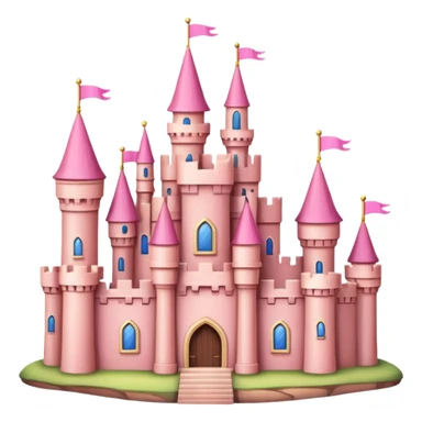pink castle on land sticker