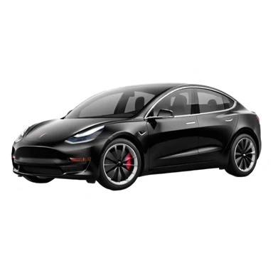 tesla model 3 performance black com puxadores pretos e jantes de 20 polegadas sticker