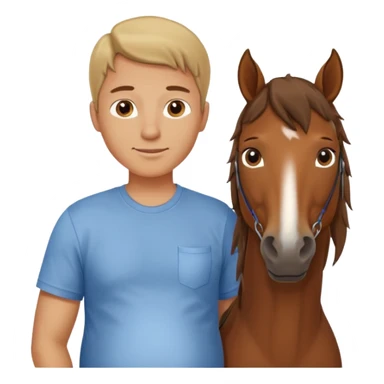 pregnant man  with horse sticker