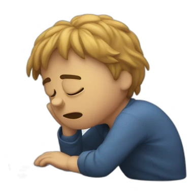 Sad Dizzy person falling over at computer sticker