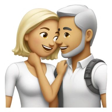 happy couple sharing a kiss sticker