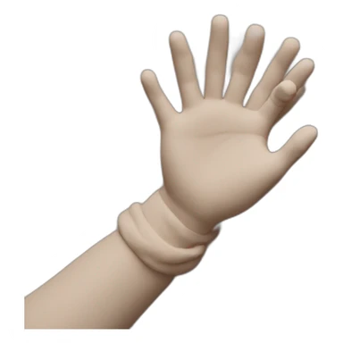 Hands are molded from clay sticker