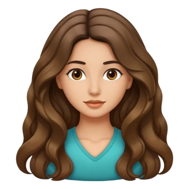 Morena com cabelo ondulado nas pontas  e de pele um pouco bronzeada cabelo grande raiz Lisa sticker