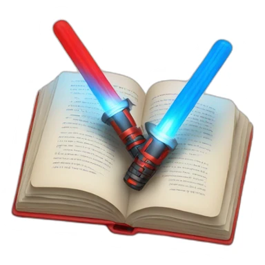Book open with cross blue and red lightsabers sticker