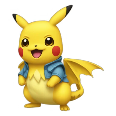 Pikachou mélanger à drakofeu sticker