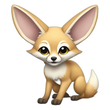 gray fennec fox with antennas sticker
