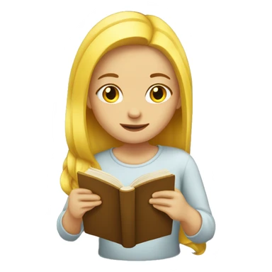 yellow-medium-hair-girl-reading-a-book sticker