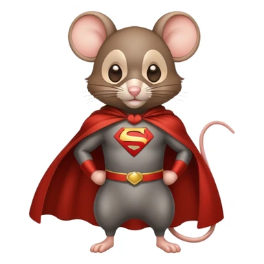 mouse wearing superhero costume sticker